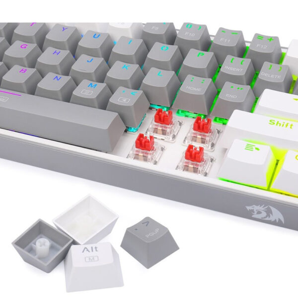 Fizz Pro Grey/WhiteK616 RGB Wireless/Wired Mechanical Gaming Keyboard - Image 2