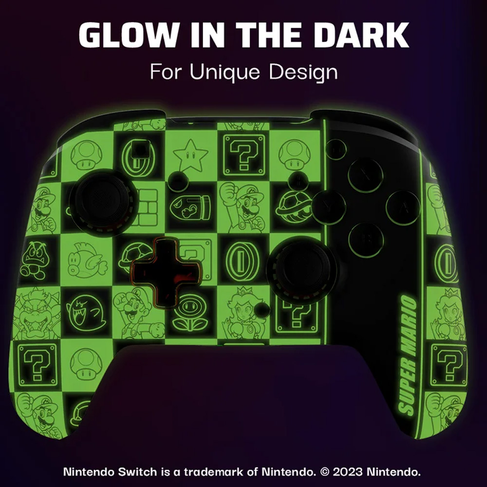 Nintendo Switch Wireless Controller Rematch - Super Icons Glow In The Dark - Slika 4